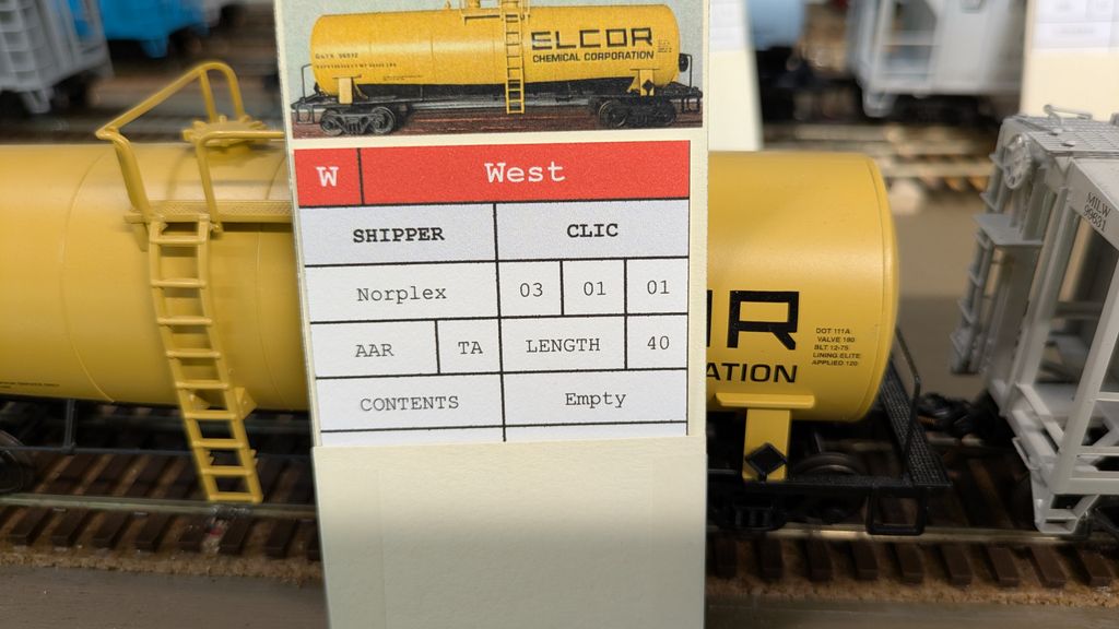The flip side of the waybill mirrors some of the information, allowing operators to respot a car that isn't ready to pick up.